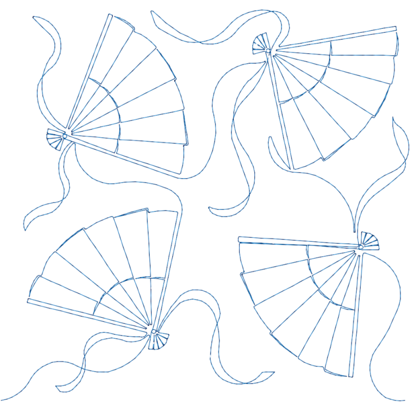 Asian Fans And Ribbons