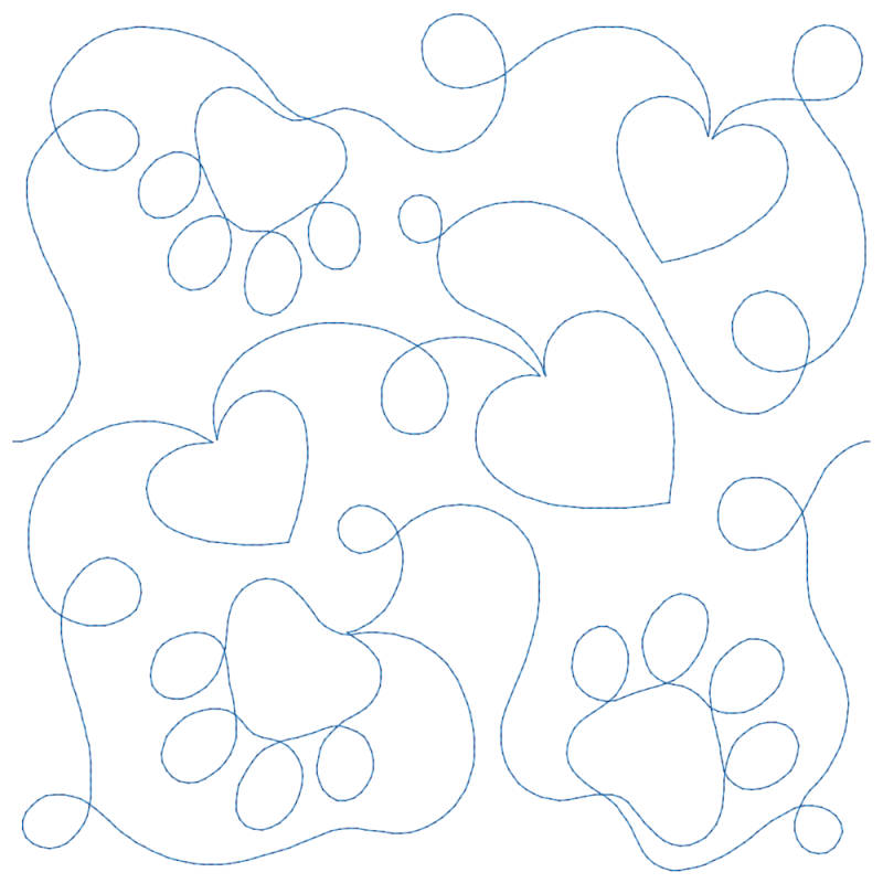 Hearts And Paw Prints 10x10